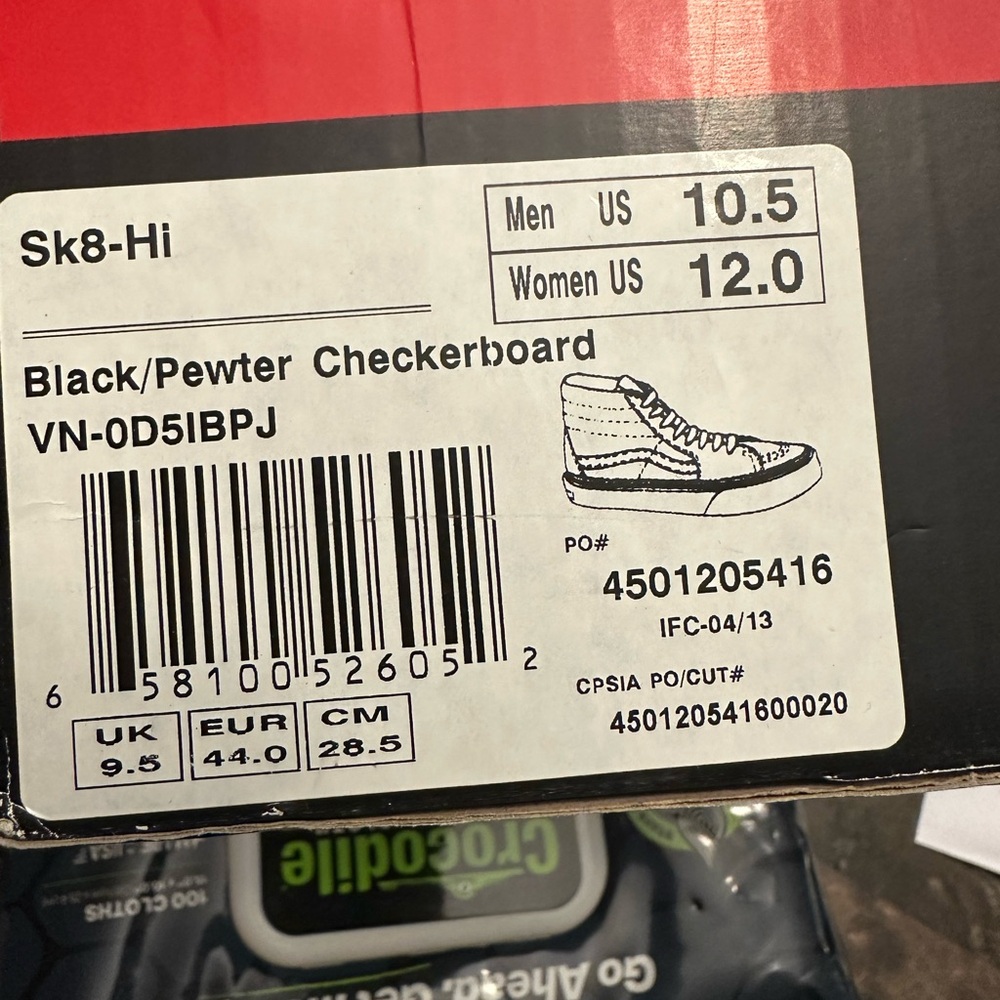 Vans Checkerboard Sk8 Hi Men’s 10.5